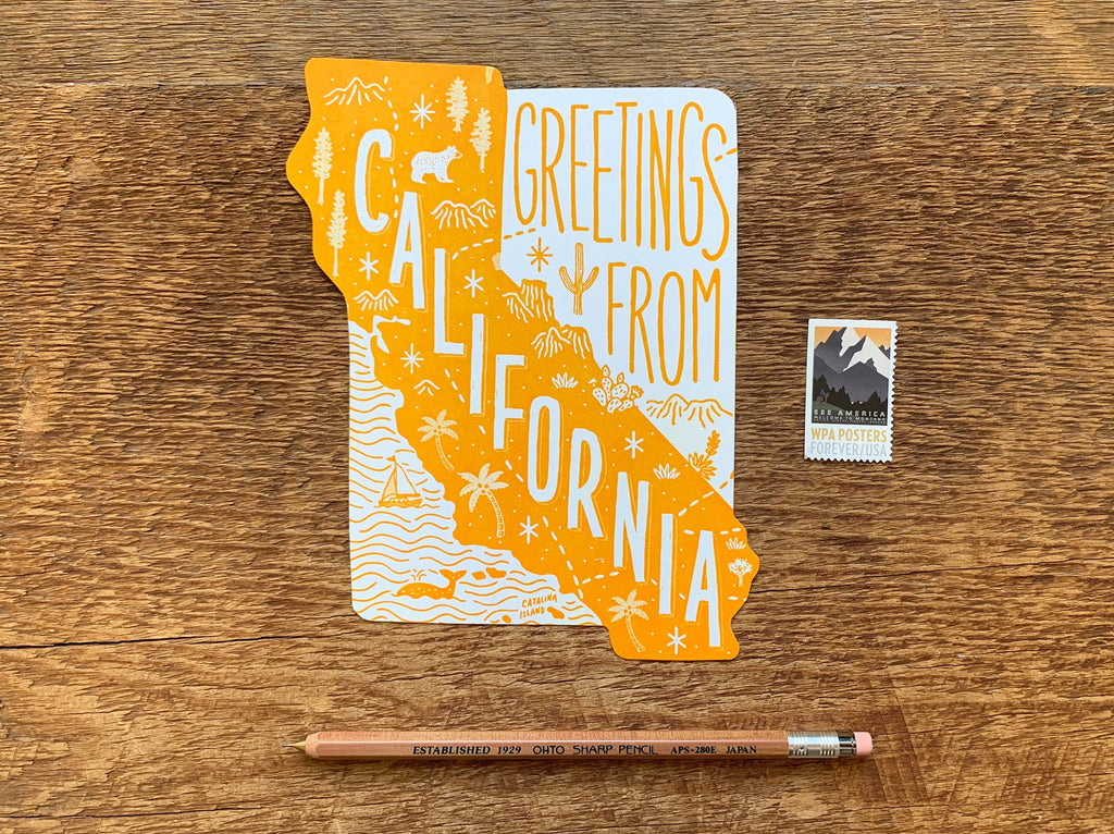 Greetings from California Postcard