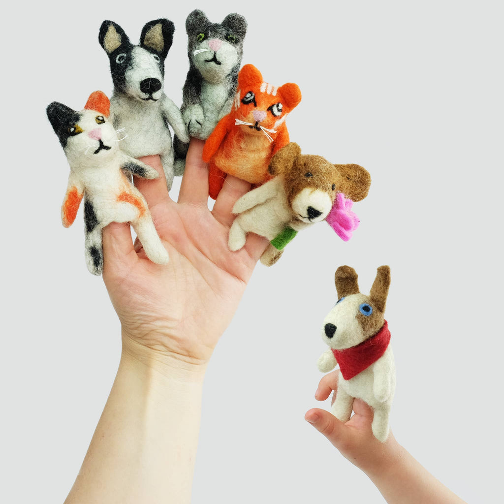 Felt Finger Puppets - Cats and Dogs - Assorted