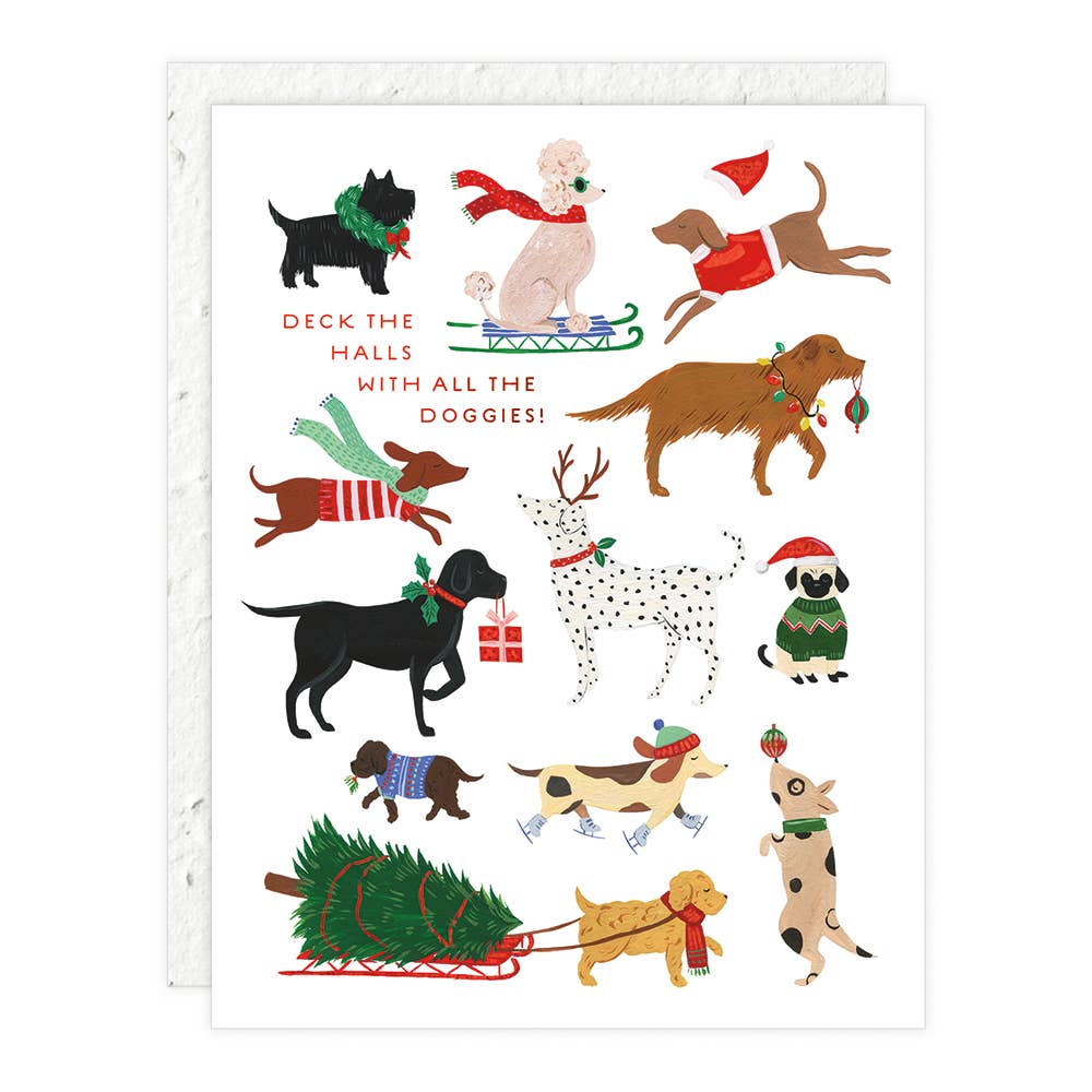 Seedlings 12 Dogs of Christmas - Christmas Card