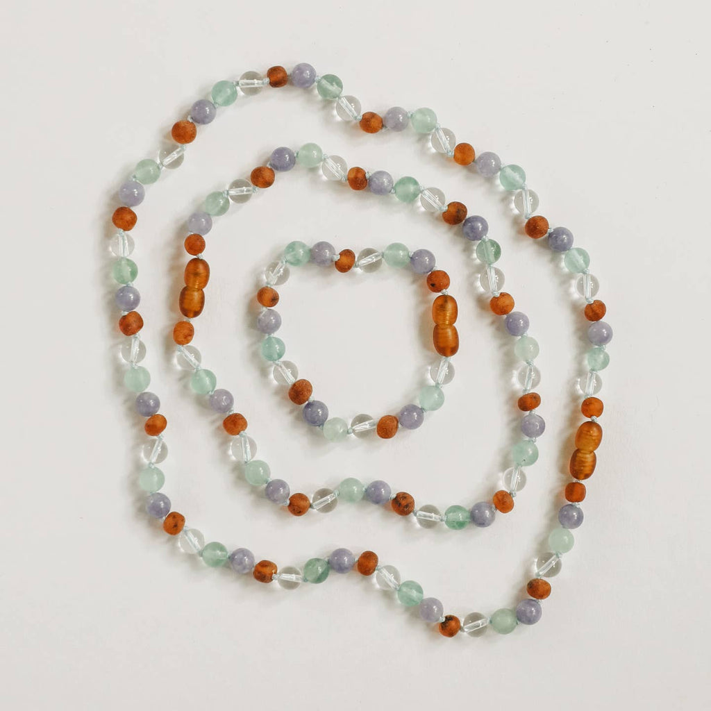CanyonLeaf - Baltic Sea Amber + Natural Gemstone Necklace