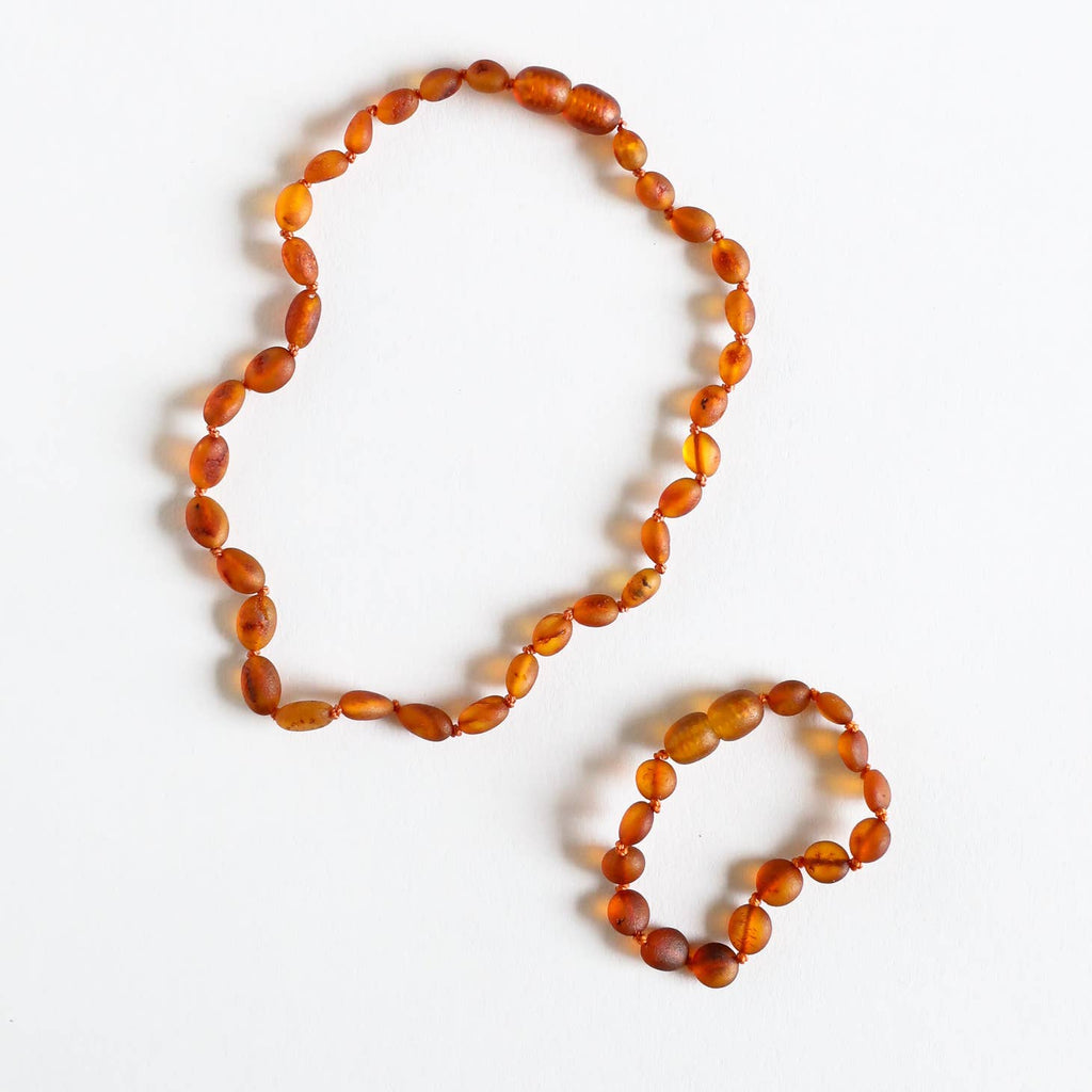CanyonLeaf - Raw Cognac Amber - Classic kids Necklace