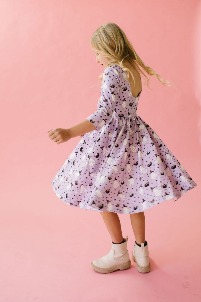 Emile Twirl Dress in Purple Cauldron