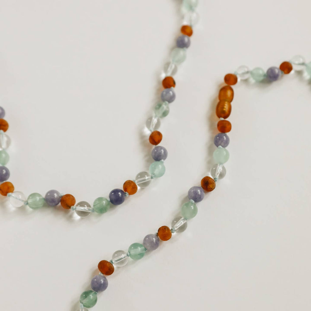 CanyonLeaf - Baltic Sea Amber + Natural Gemstone Necklace