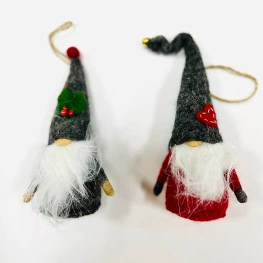 Felt Ornament - Gnome Holiday