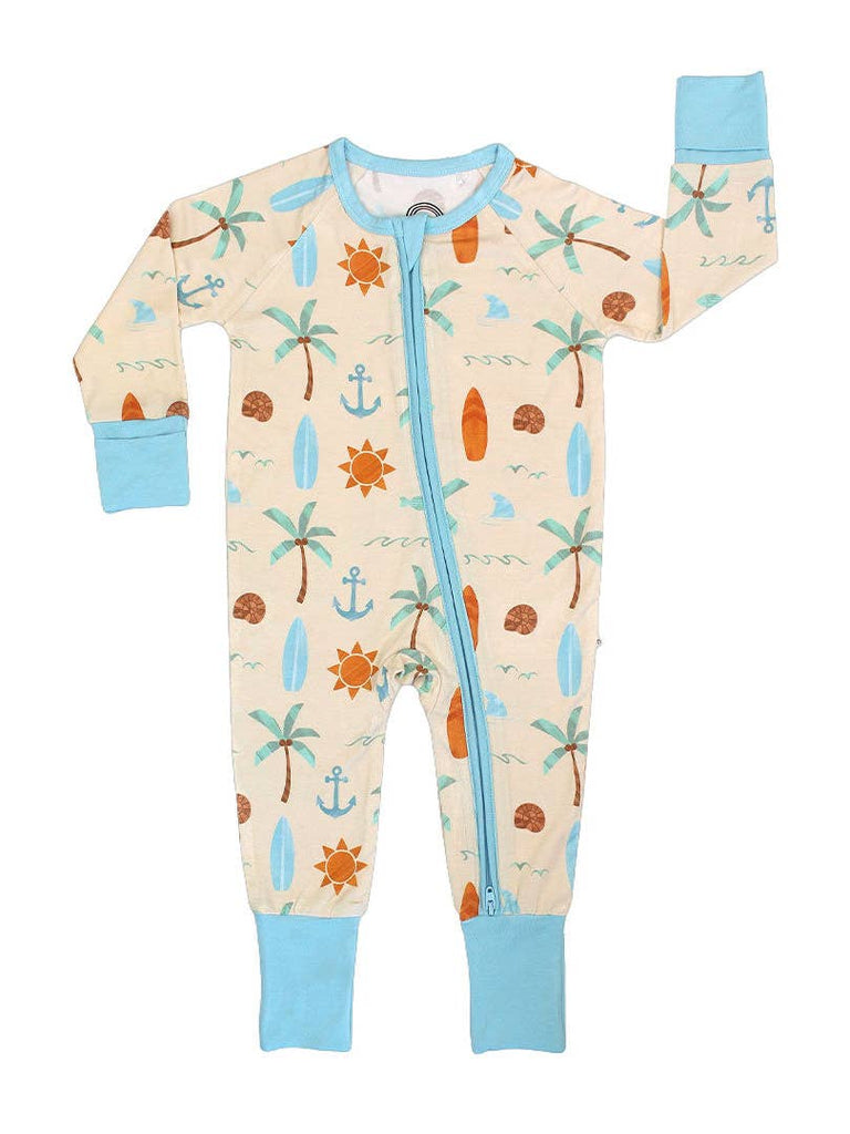 Chasing Waves Bamboo Convertible Baby Pajamas