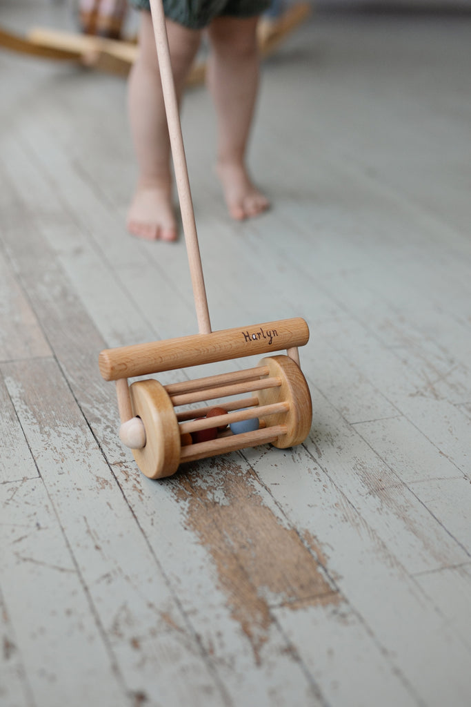 Handcrafted Wooden Push Rattle Toy