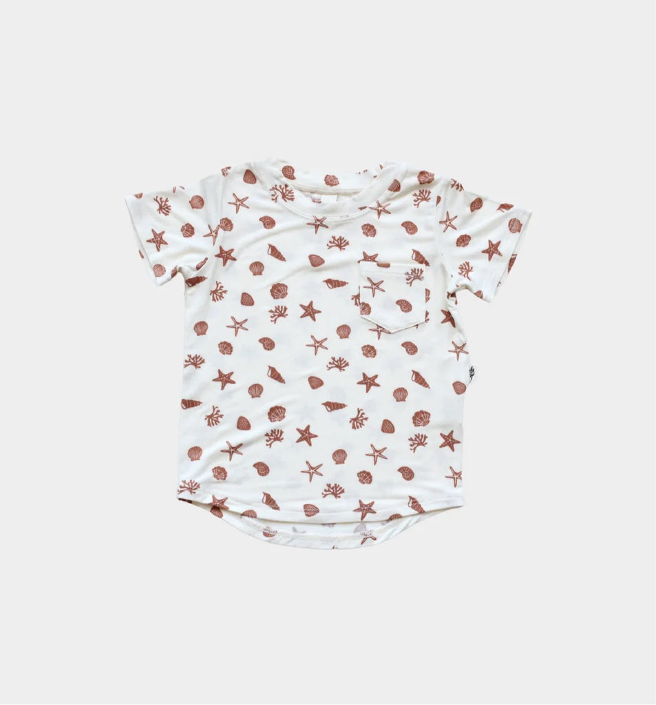 Bamboo Pocket T-Shirt -Seashells