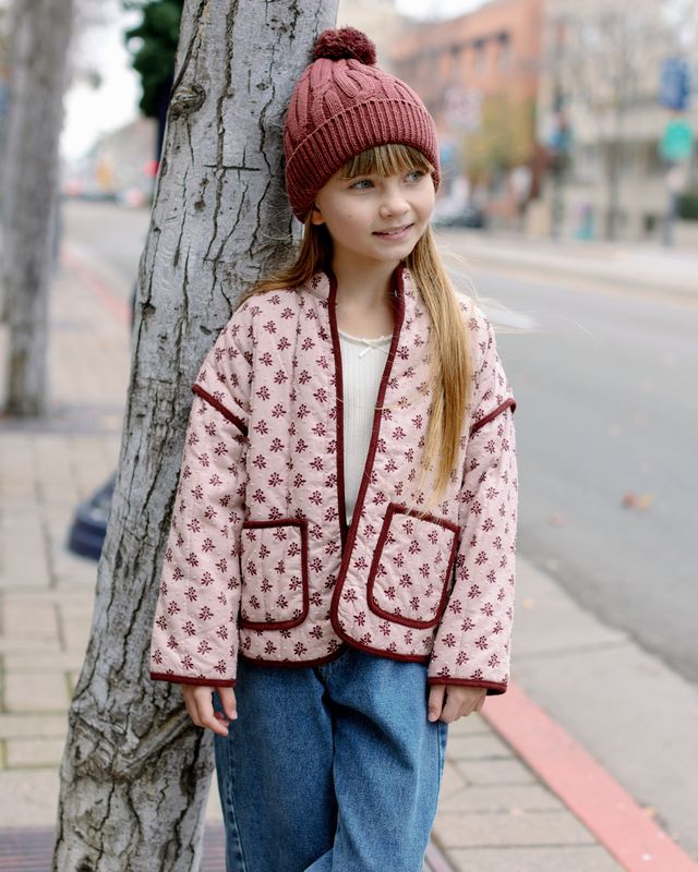 Rylee + Cru Quilted Jacket - Blush Fleur
