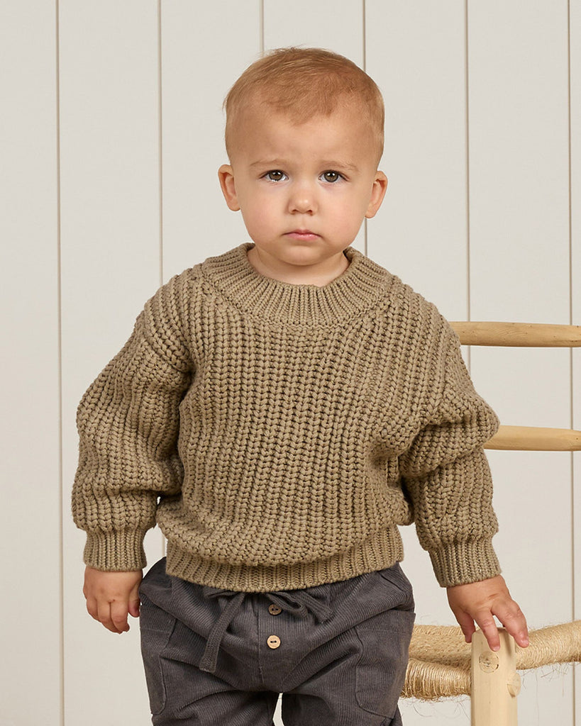 Quincy Mae Chunky Knit Sweater - Olive