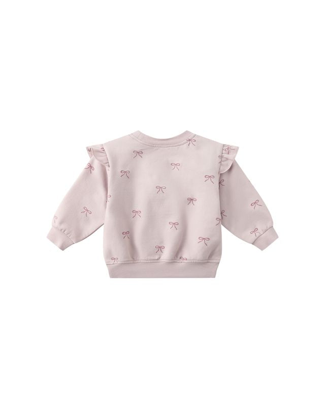Quincy Mae Ruffle Fleece Sweatshirt - Bows