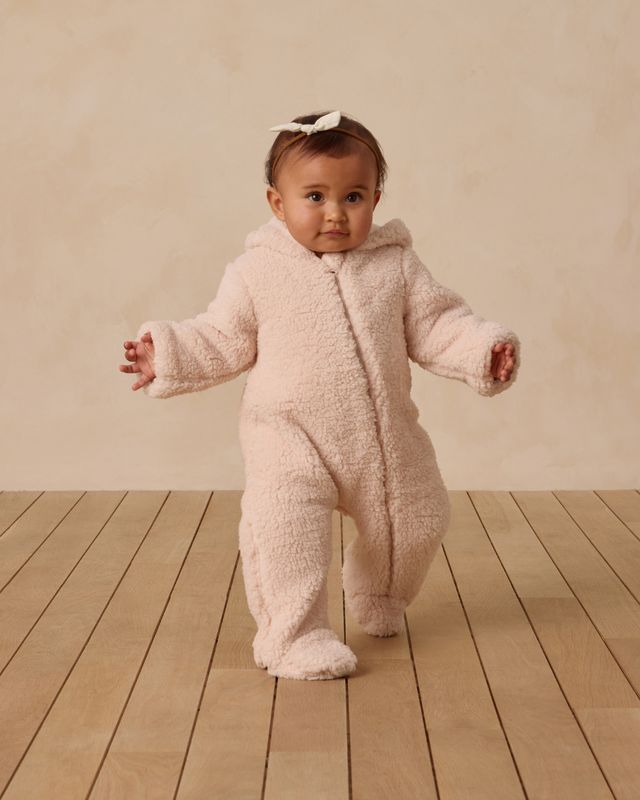 Quincy Mae Bear Jumpsuit - Antique