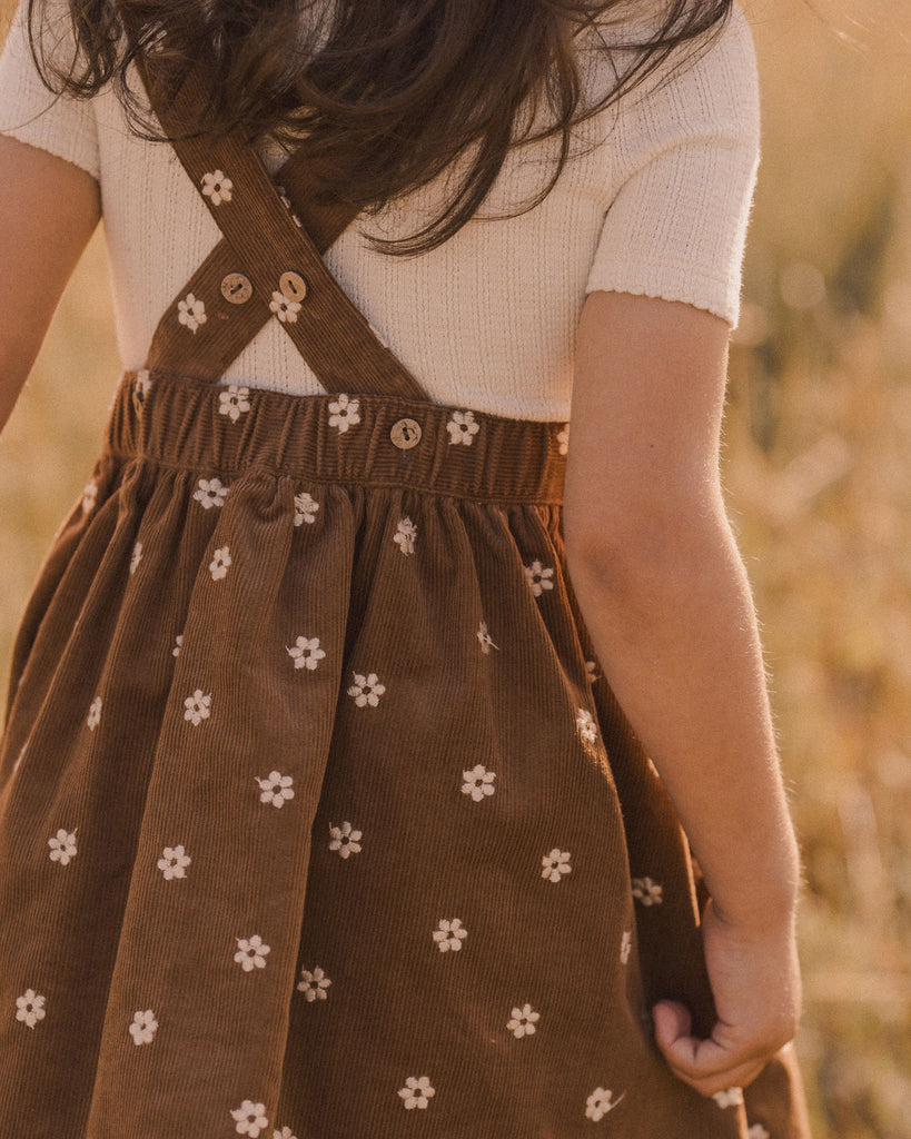 Rylee + Cru Corduroy Embroidery Pinafore Dress