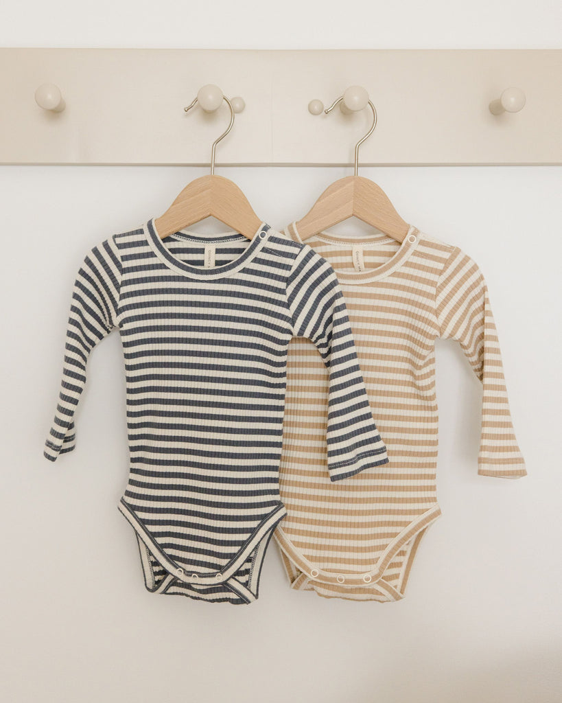 Quincy Mae Ribbed Bodysuit 2-Pack - Stripe