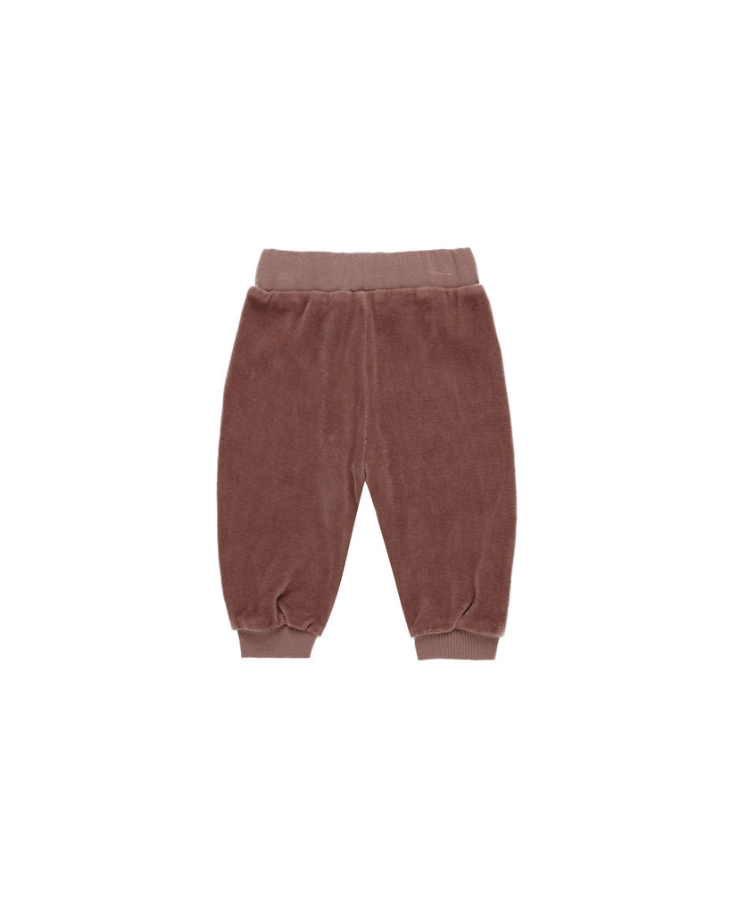 Quincy Mae Velour Relaxed Sweat Pant - Cranberry