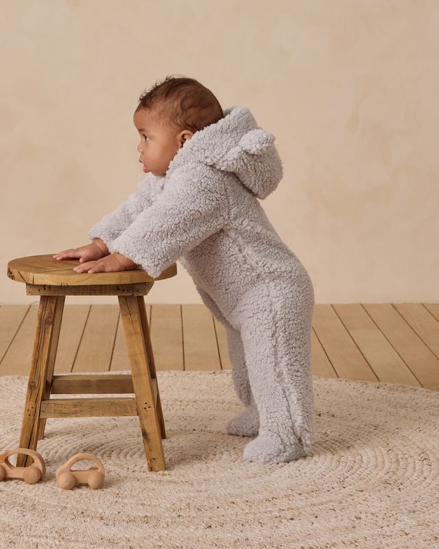 Quincy Mae Bear Jumpsuit - Frost