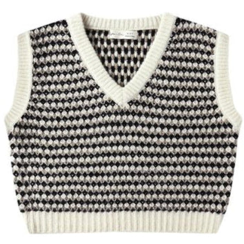 Rylee + Cru Sweater Vest - Black Speckle