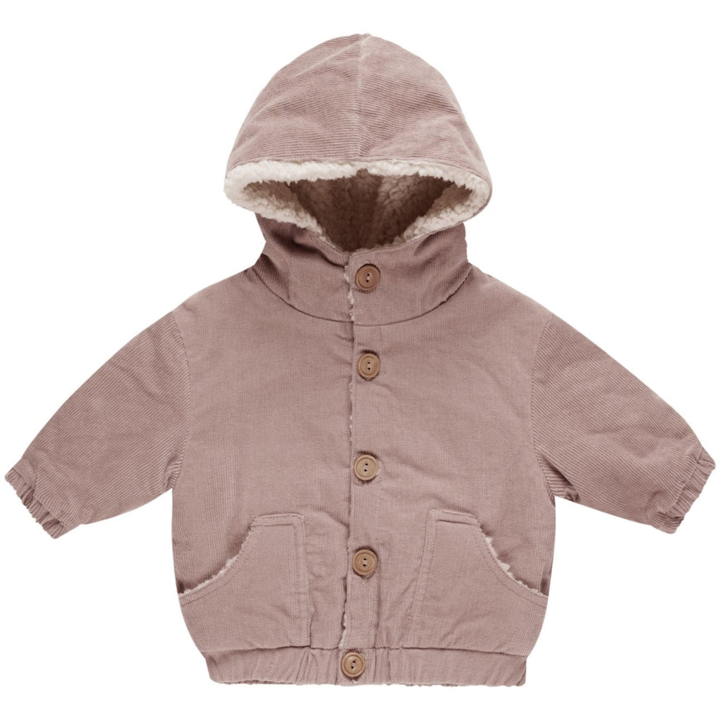 Quincy Mae Corduroy Hooded Jacket - Mauve