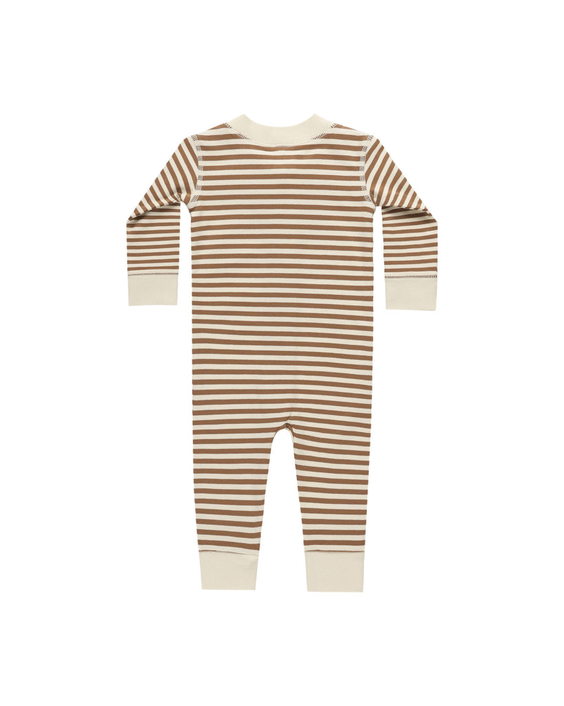 Quincy Mae Zip Long Sleeve Sleeper - Cinnamon Stripe