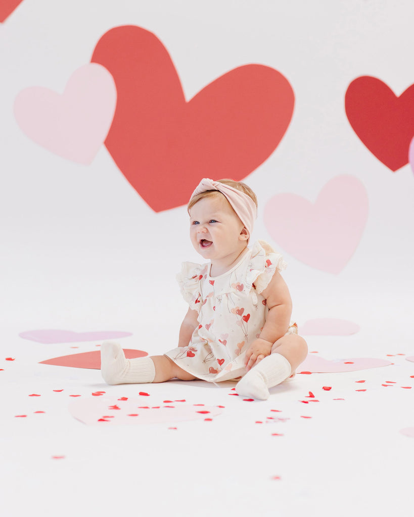 Quincy Mae Flutter Dress - Heart Balloons