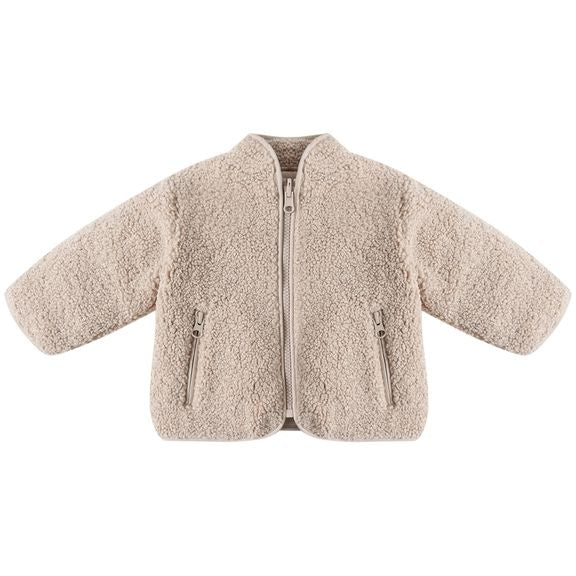 Quincy Mae Shearling Zip Jacket - Oat