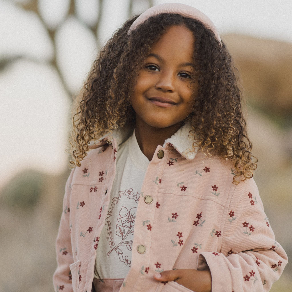 Rylee + Cru Corduroy Jacket - Blossom Embroidery