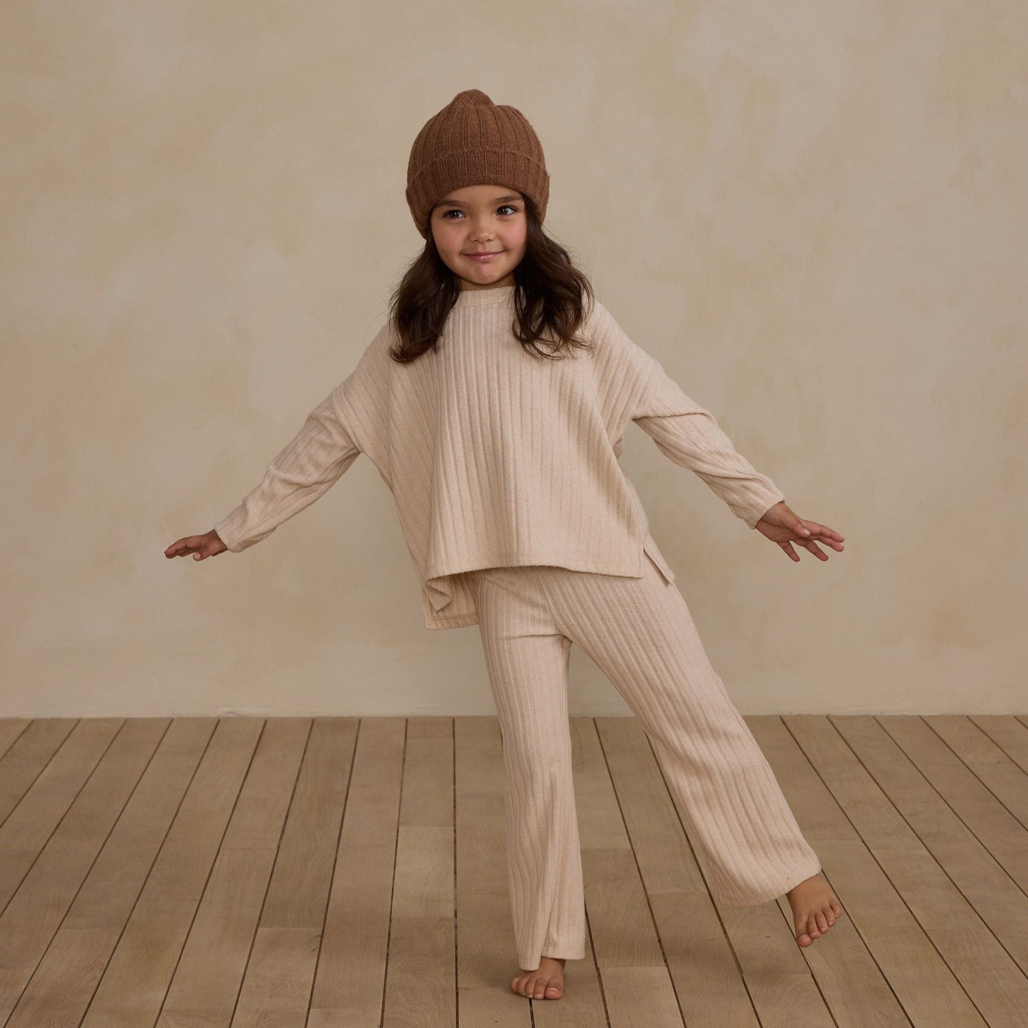 Rylee + Cru Cozy Rib Knit Set - Shell