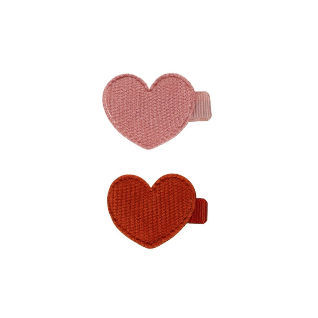 Heart Clips, Set of 2 - Red, Lipstick