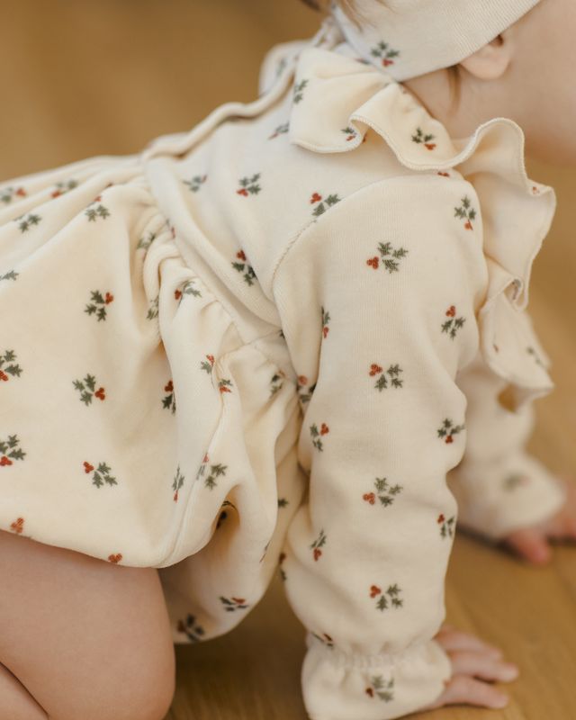 Quincy Mae Wendy Romper - Holly Berry