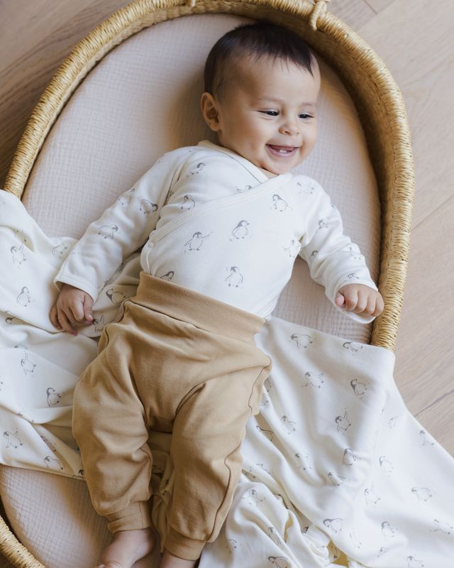 Quincy Mae Side Snap Bodysuit + Pant Suit - Penguins