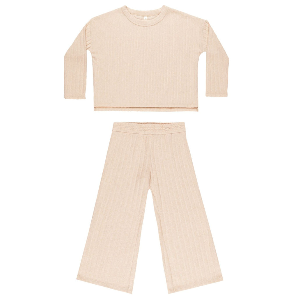 Rylee + Cru Cozy Rib Knit Set - Shell