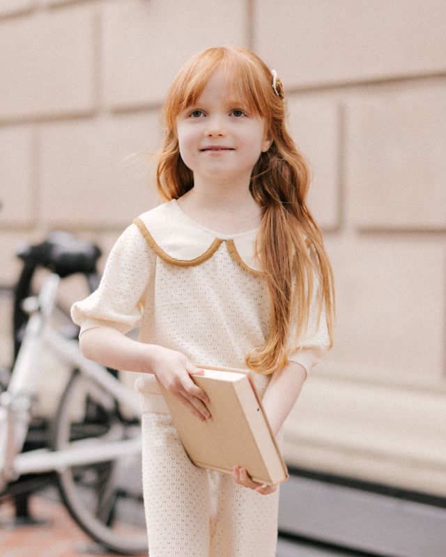 Rylee + Cru Knit Pointelle Knit Pant - Natural