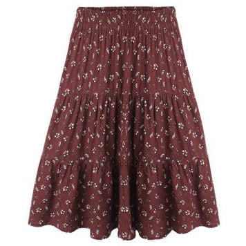 Rylee + Cru Ruffle Tiered Midi Skirt - Harvest Berry