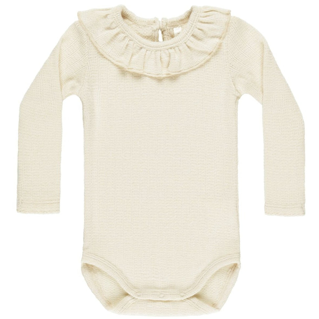 Rylee + Cru Ruffle Collar Bodysuit - Natural