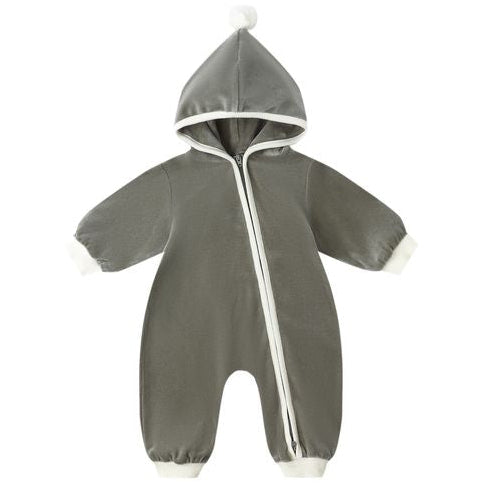 Quincy Mae Velour Zip Jumpsuit - Forest