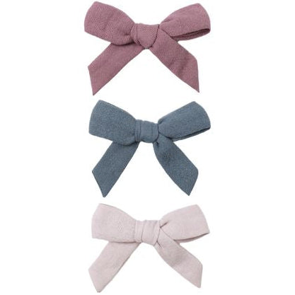 Quincy Mae Bow With Clip Set of 3 - Mulberry, Ocean, Lilac