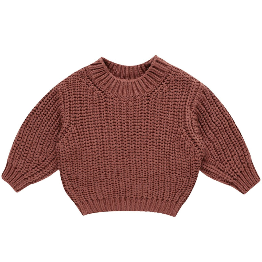 Quincy Mae Chunky Knit Sweater - Cranberry