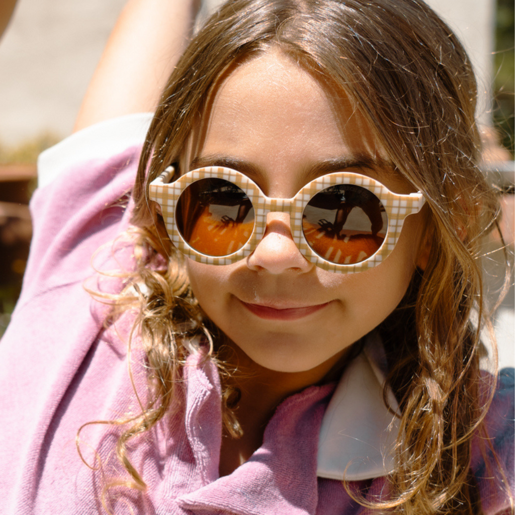 Original Round Sustainable Sunglasses -Sienna Gingham