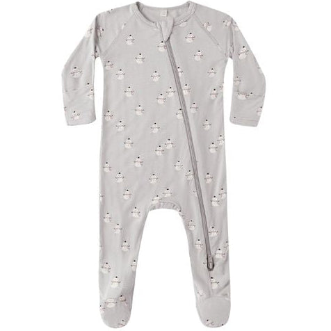 Quincy Mae Bamboo Zip Footie - Snowmen