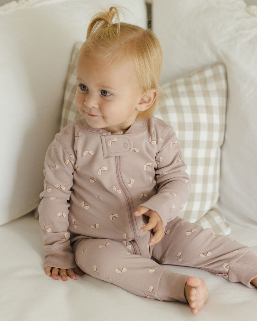 Quincy Mae Zip Long Sleeve Sleeper - Butterflies