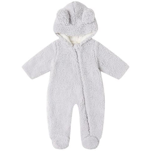 Quincy Mae Bear Jumpsuit - Frost