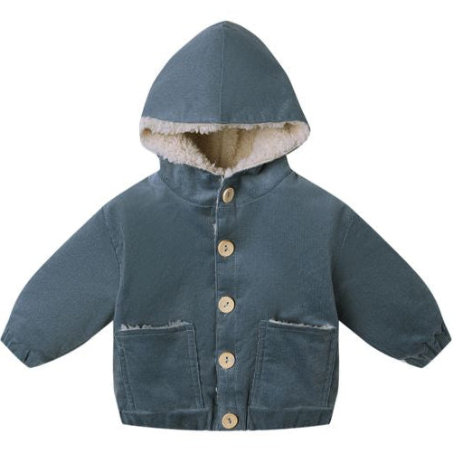 Quincy Mae Corduroy Hooded Jacket - Ocean