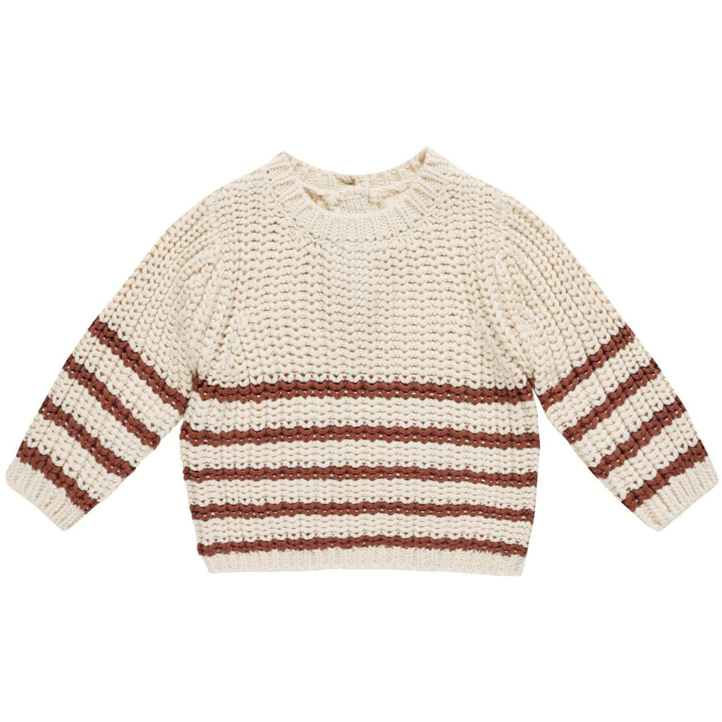 Quincy Mae Rex Sweater - Cranberry Stripe