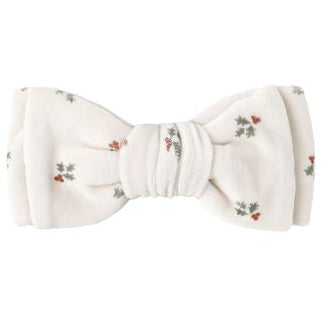 Quincy Mae Velour Bow Headband - Holly Berry