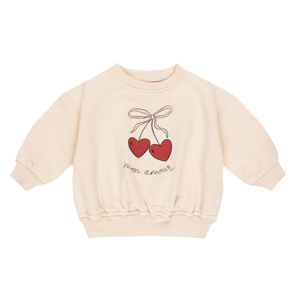 Quincy Mae Relaxed Fleece Sweatshirt - Mon Amour