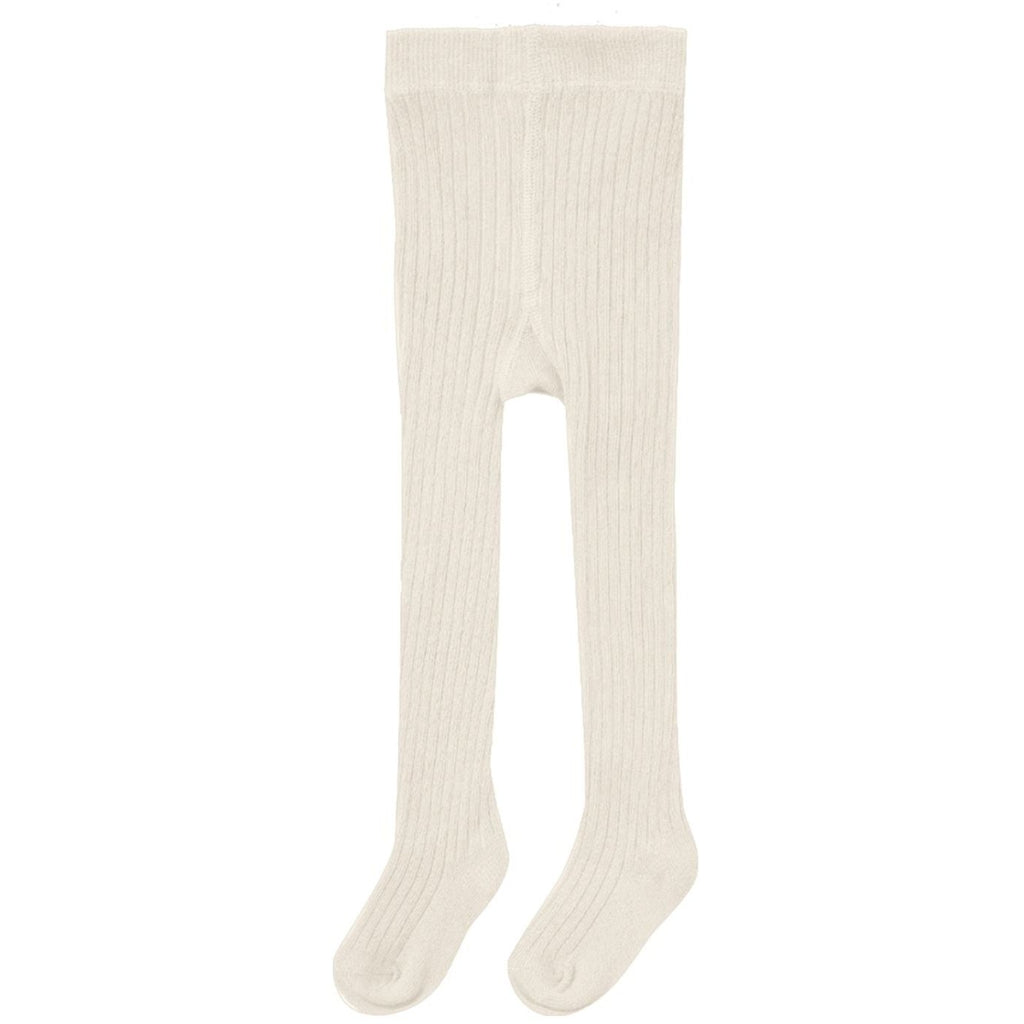 Quincy Mae Solid Ribbed Tights - Natural