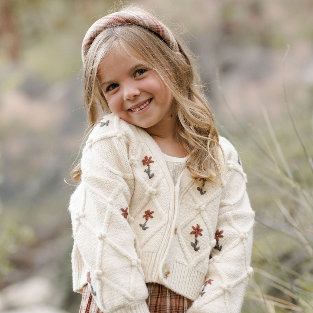 Rylee + Cru Boxy Cardigan - Winter Floral Embroidery