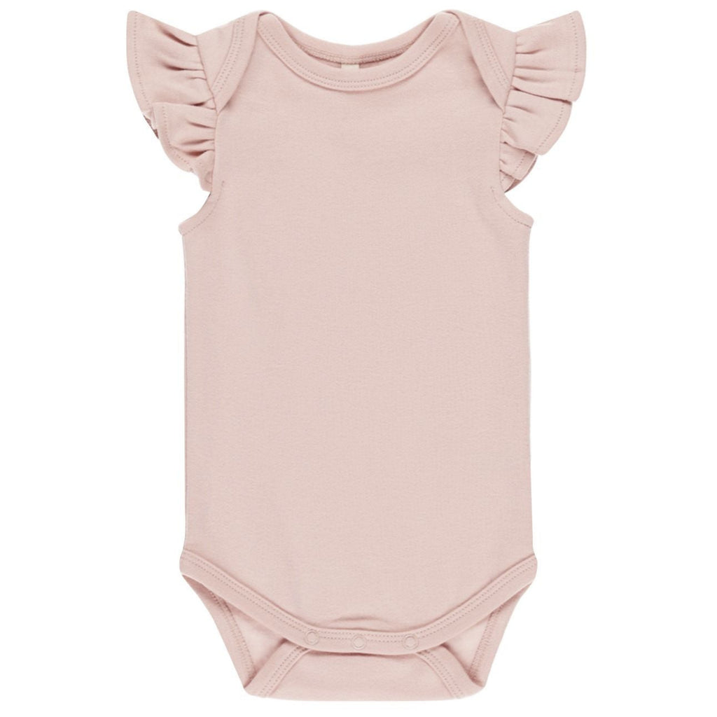 Quincy Mae Ruffle Flutter Sleeve Bodysuit - Bubblegum