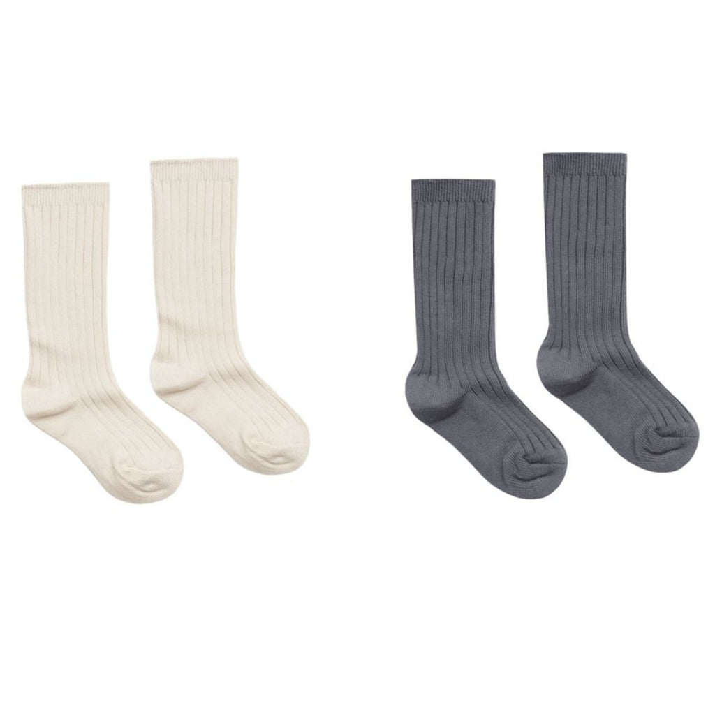 Rylee + Cru Rib Sock Set - Natural, Indigo