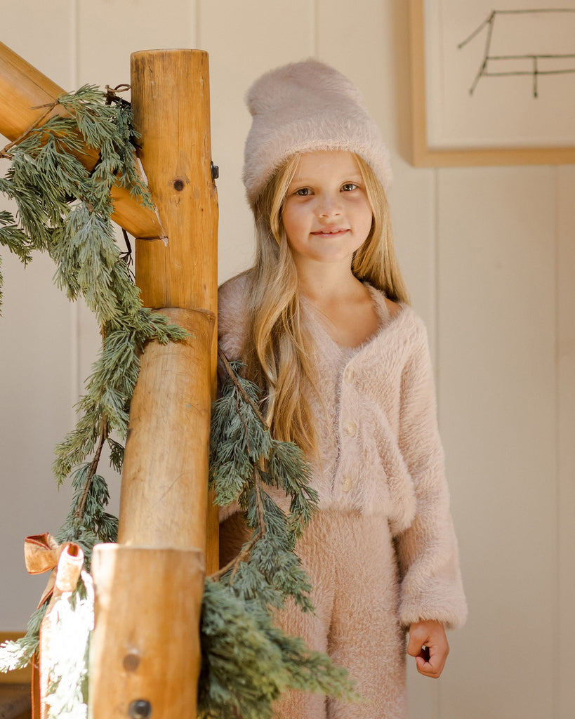 Rylee + Cru Fuzzy Cardigan - Blush