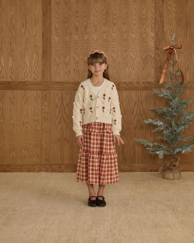 Rylee + Cru Boxy Crop Cardigan - Winter Daisy